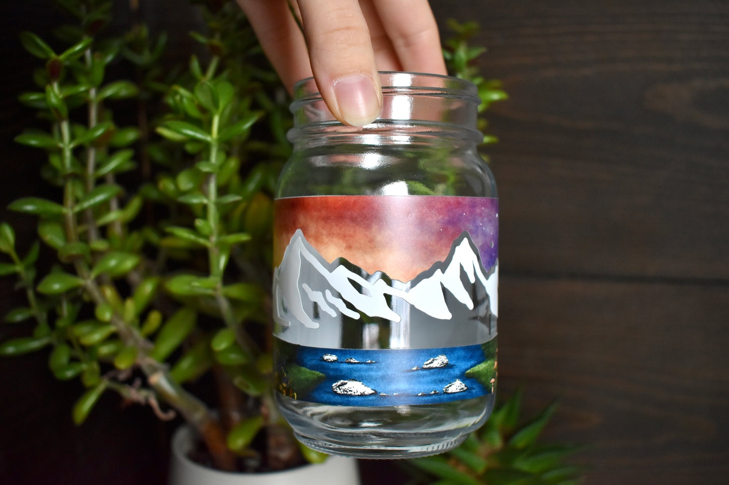 Mountain Oasis Mason Jar