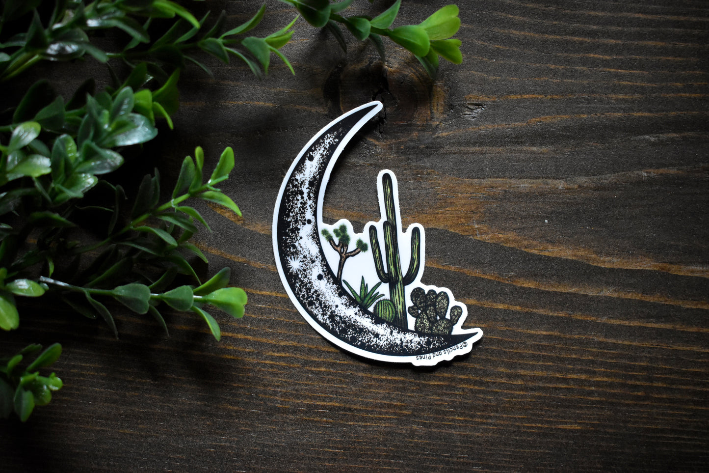 Cactus Moon Sticker