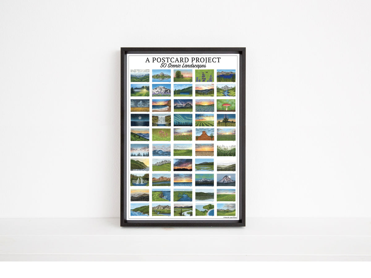 A Postcard Project - 50 Scenic Landscapes Poster