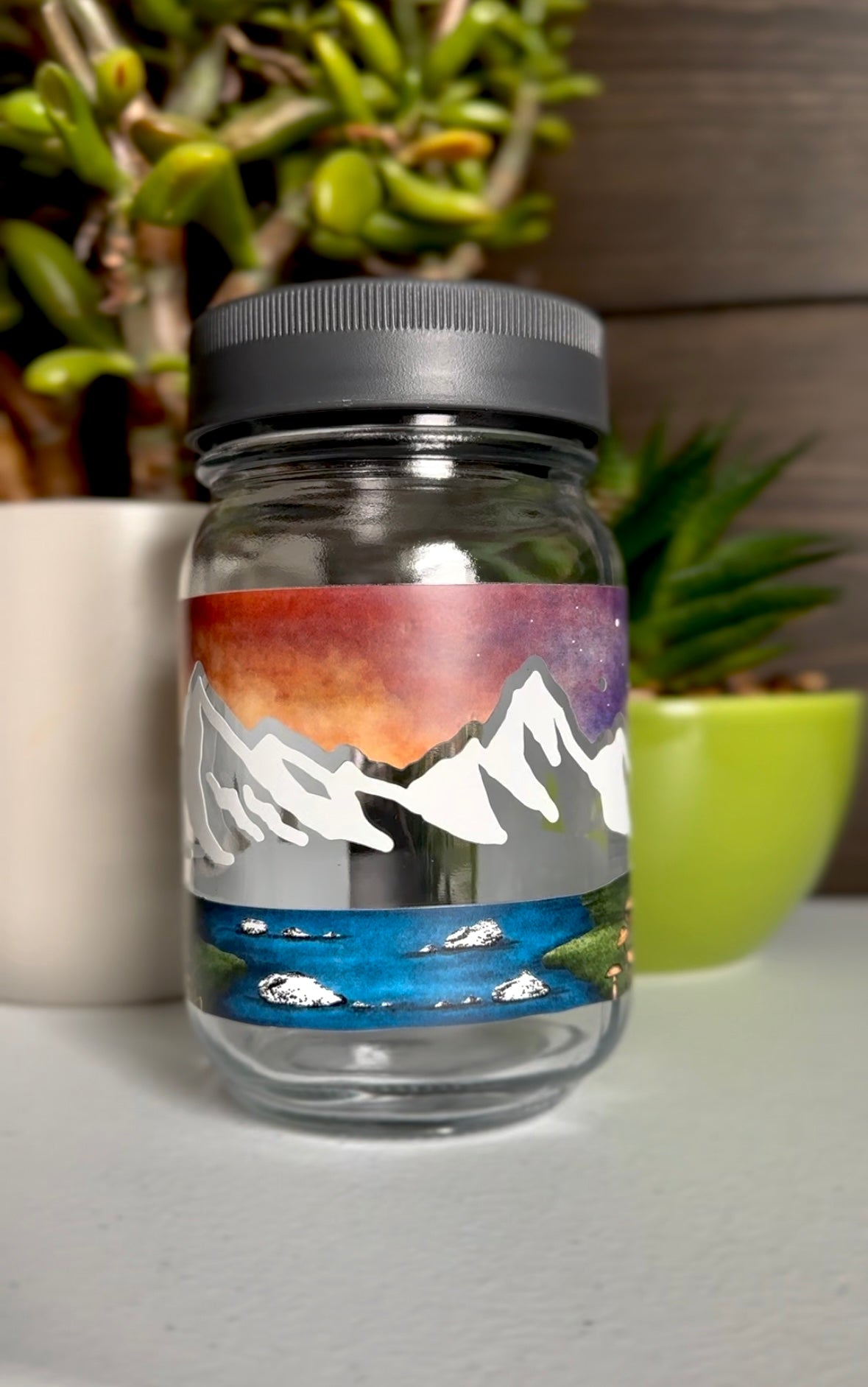 Mountain Oasis Mason Jar