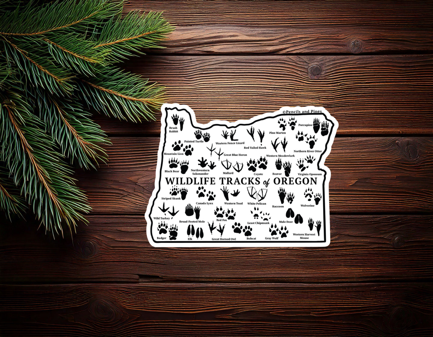 Wildlife Tracks of Oregon Sticker