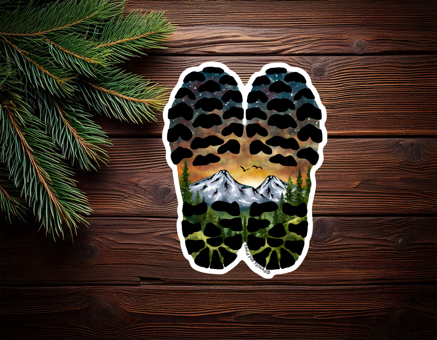 Hiking Boot Prints Sticker