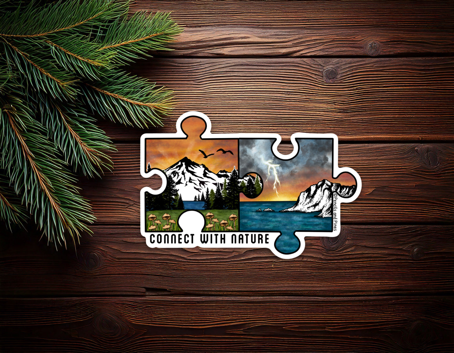 Connect with Nature Puzzle Piece Sticker
