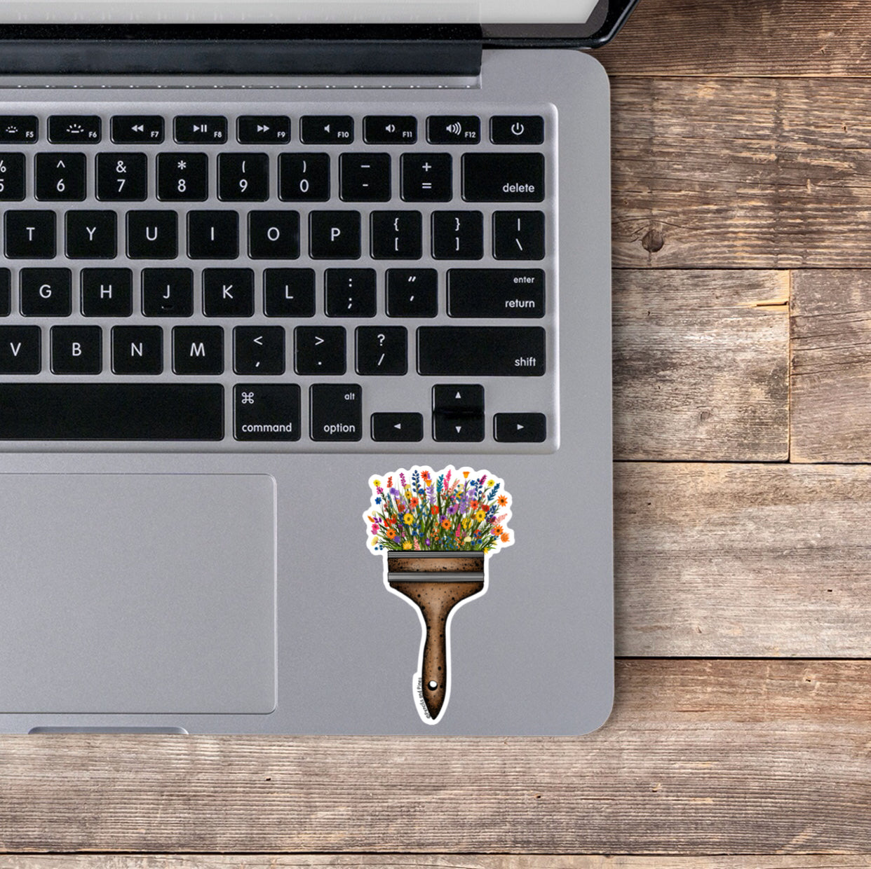 Floral Paint Brush Sticker