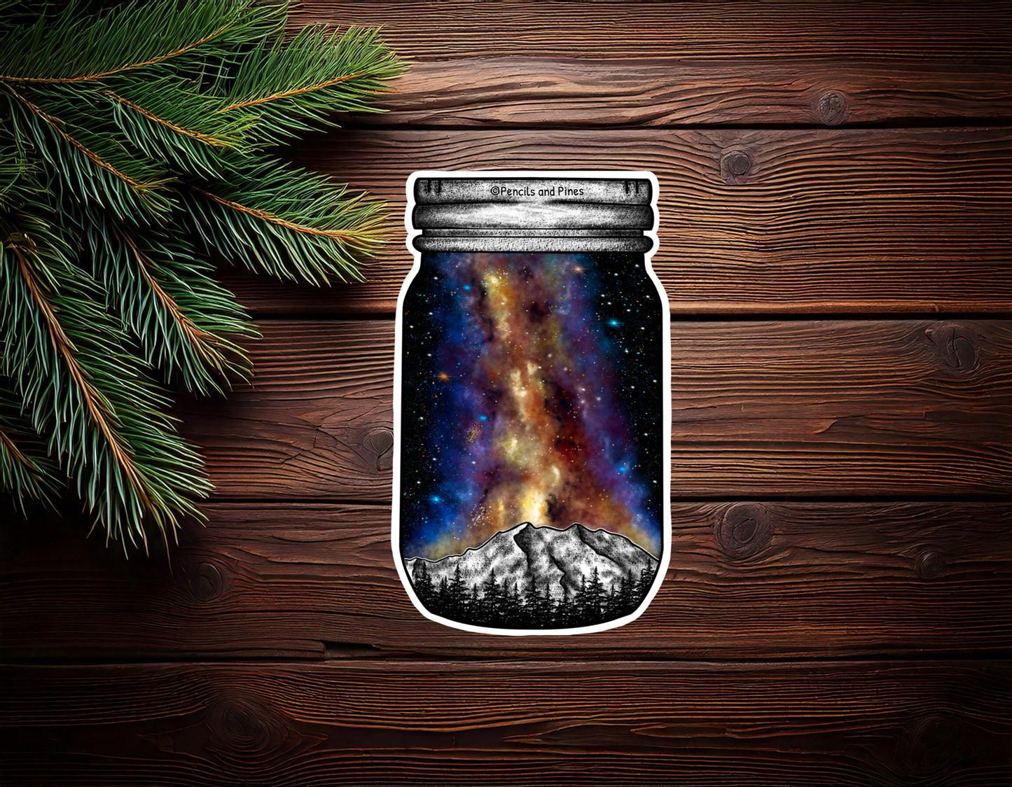 Milky Way Mason Jar Sticker