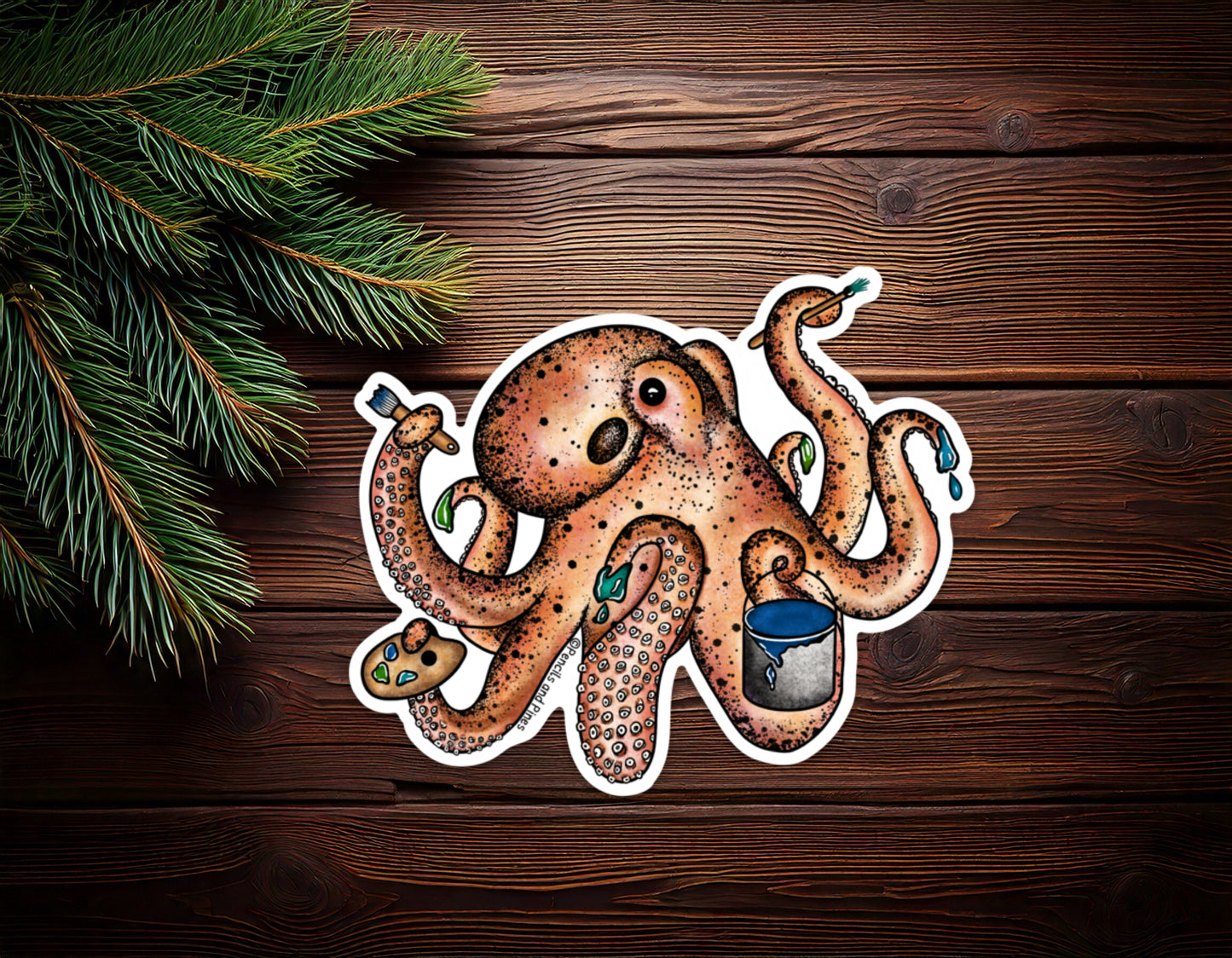 Octopaint Octopus in Color Sticker