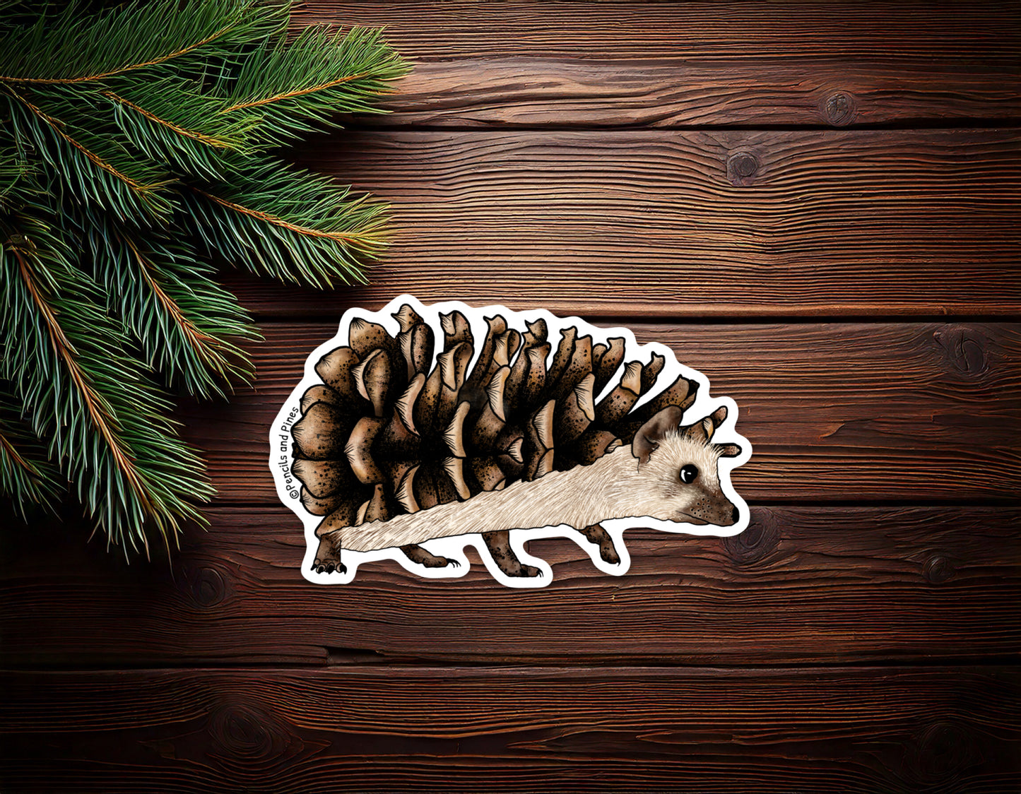 Pinecone Hedgehog Sticker
