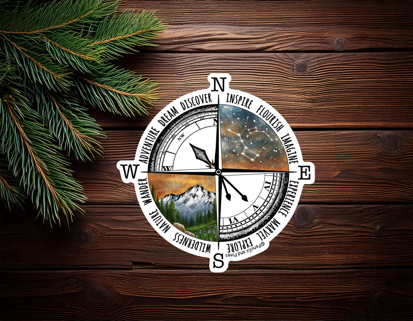 Adventure Compass Sticker