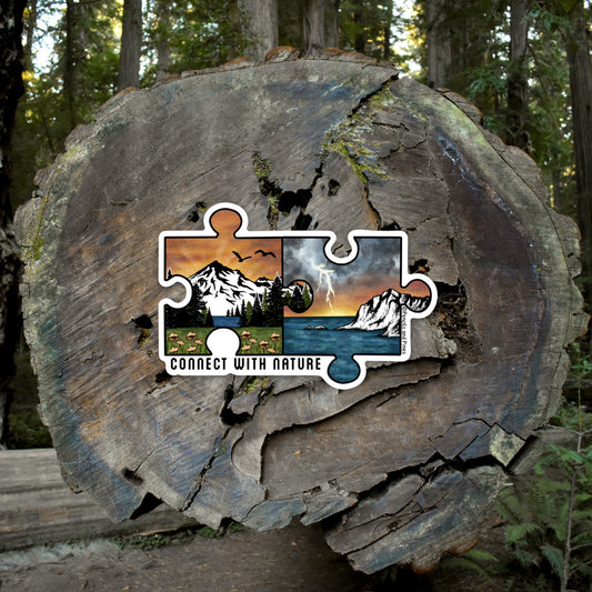 Connect with Nature Puzzle Piece Sticker