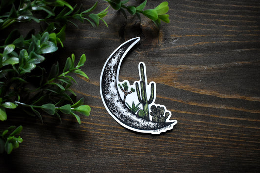 Cactus Moon Sticker