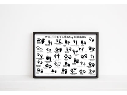 Wildlife Tracks of Oregon Chart - Open Edition Print