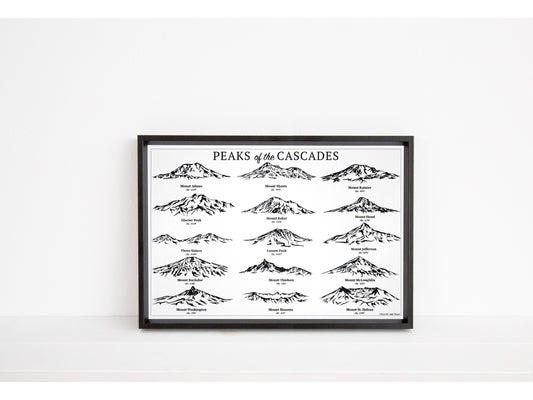 Peaks of the Cascades Chart - Open Edition Print