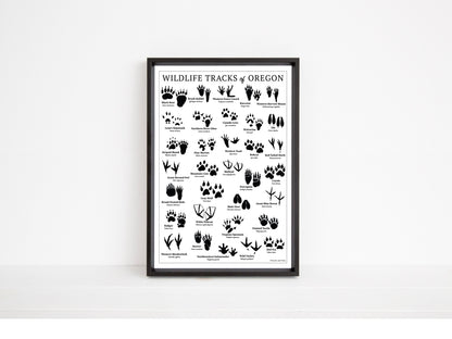 Wildlife Tracks of Oregon Chart - Open Edition Print