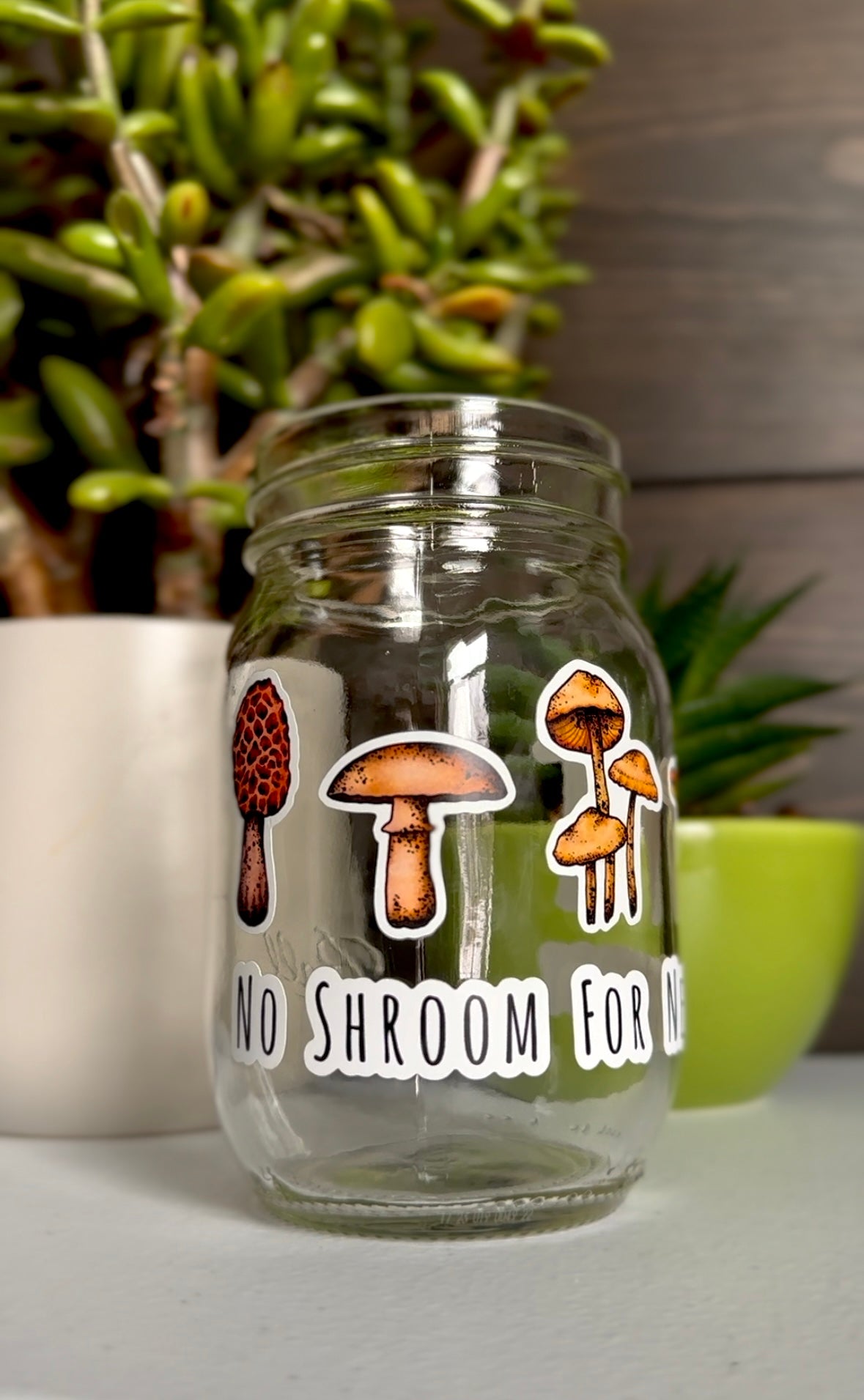 No Shroom For Negativity Mason Jar