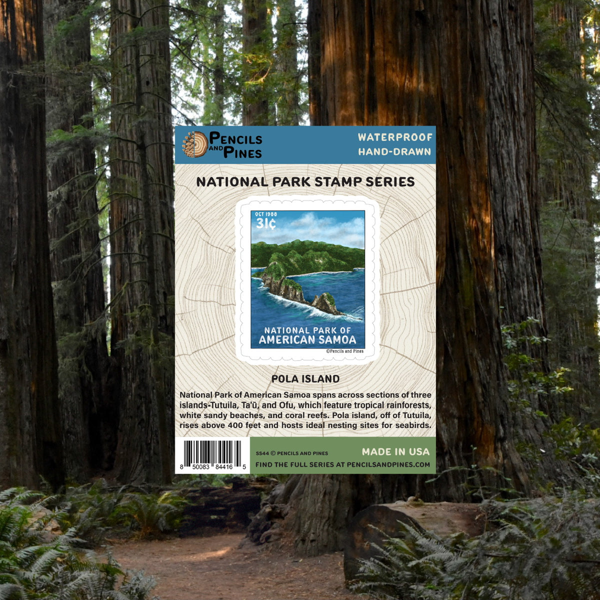 National Park of American Samoa Stamp Sticker