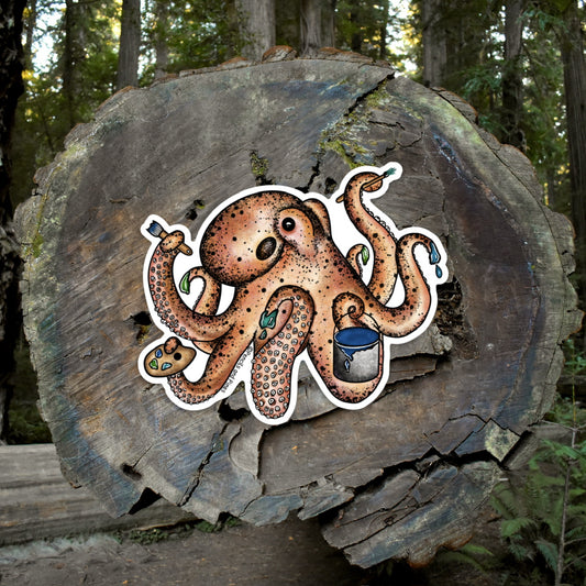 Octopaint Octopus in Color Sticker