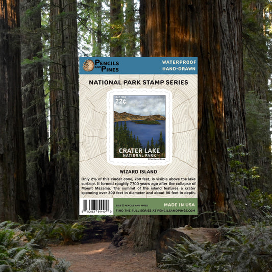 Crater Lake National Park Stamp Sticker