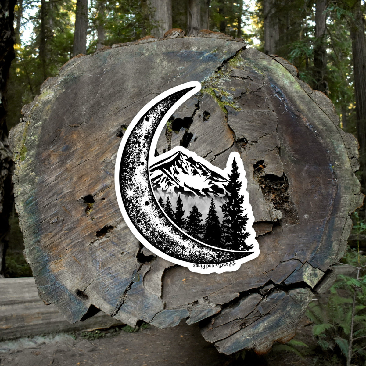 Mountain Moon Sticker