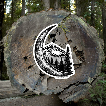 Mountain Moon Sticker
