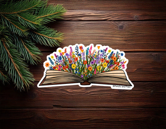 Floral Book Sticker