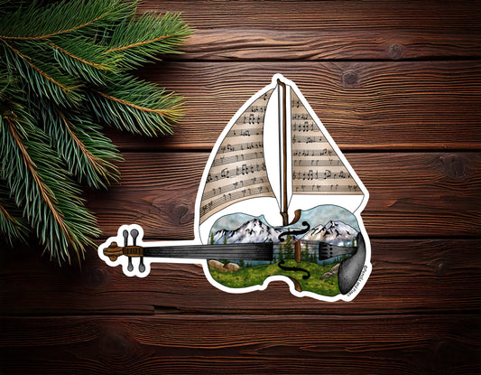 Violin Ship Sticker