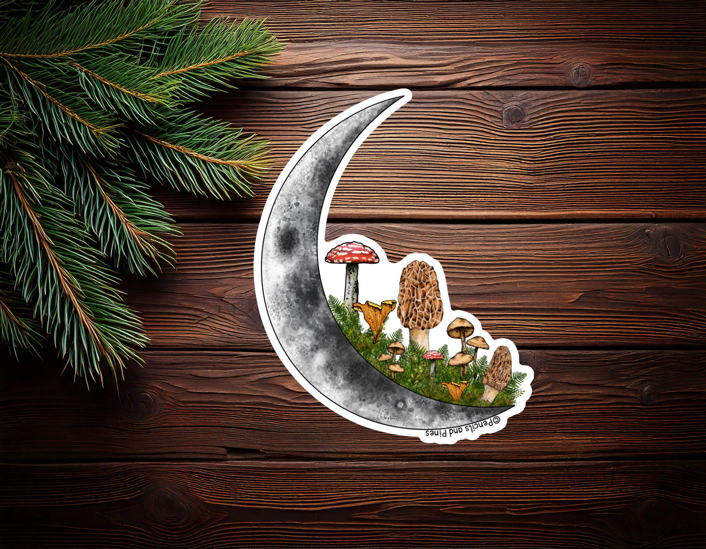 Mushroom Moon Sticker