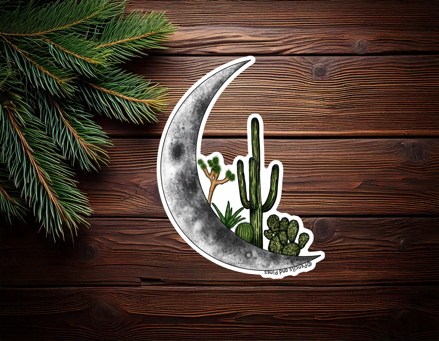 Cactus Moon Sticker