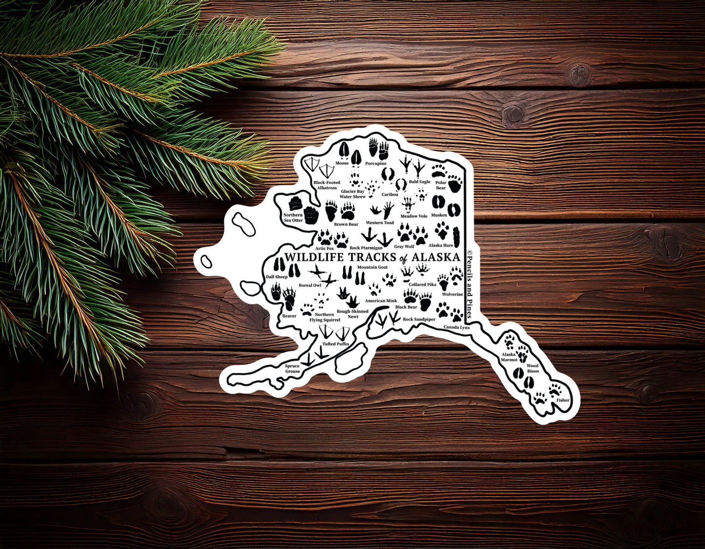 Wildlife Tracks of Alaska Sticker