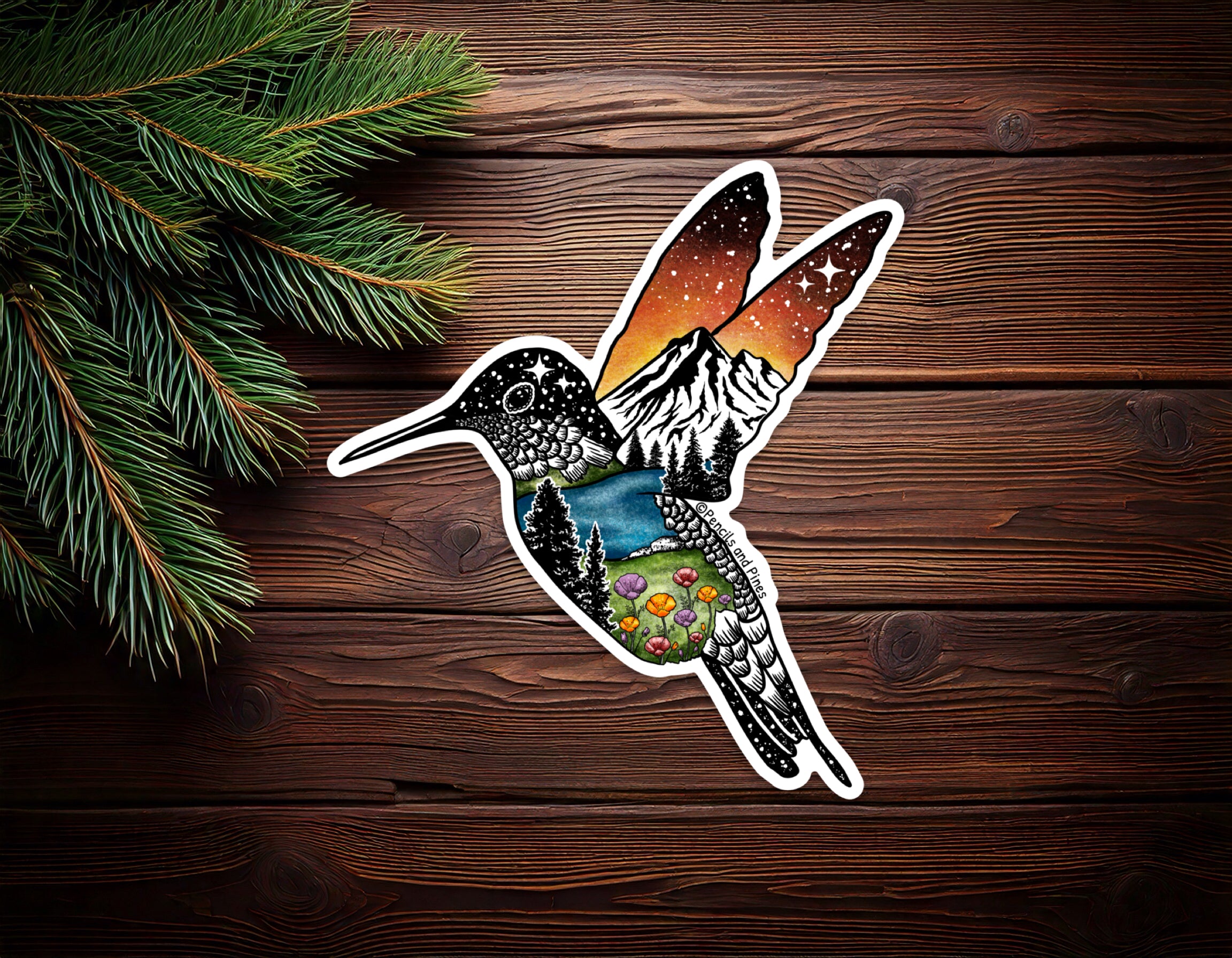 Hummingbird Vector Sticker Hummingbird Sticker – Pencils and Pines