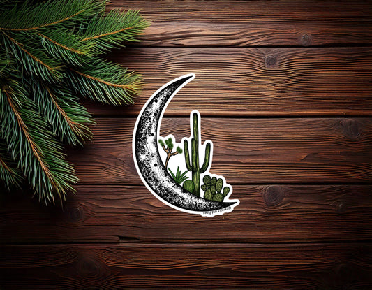 Cactus Moon Sticker