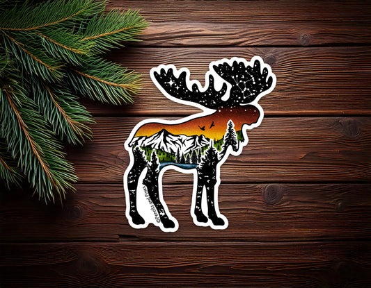 Mountain Moose Sticker