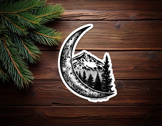 Mountain Moon Sticker