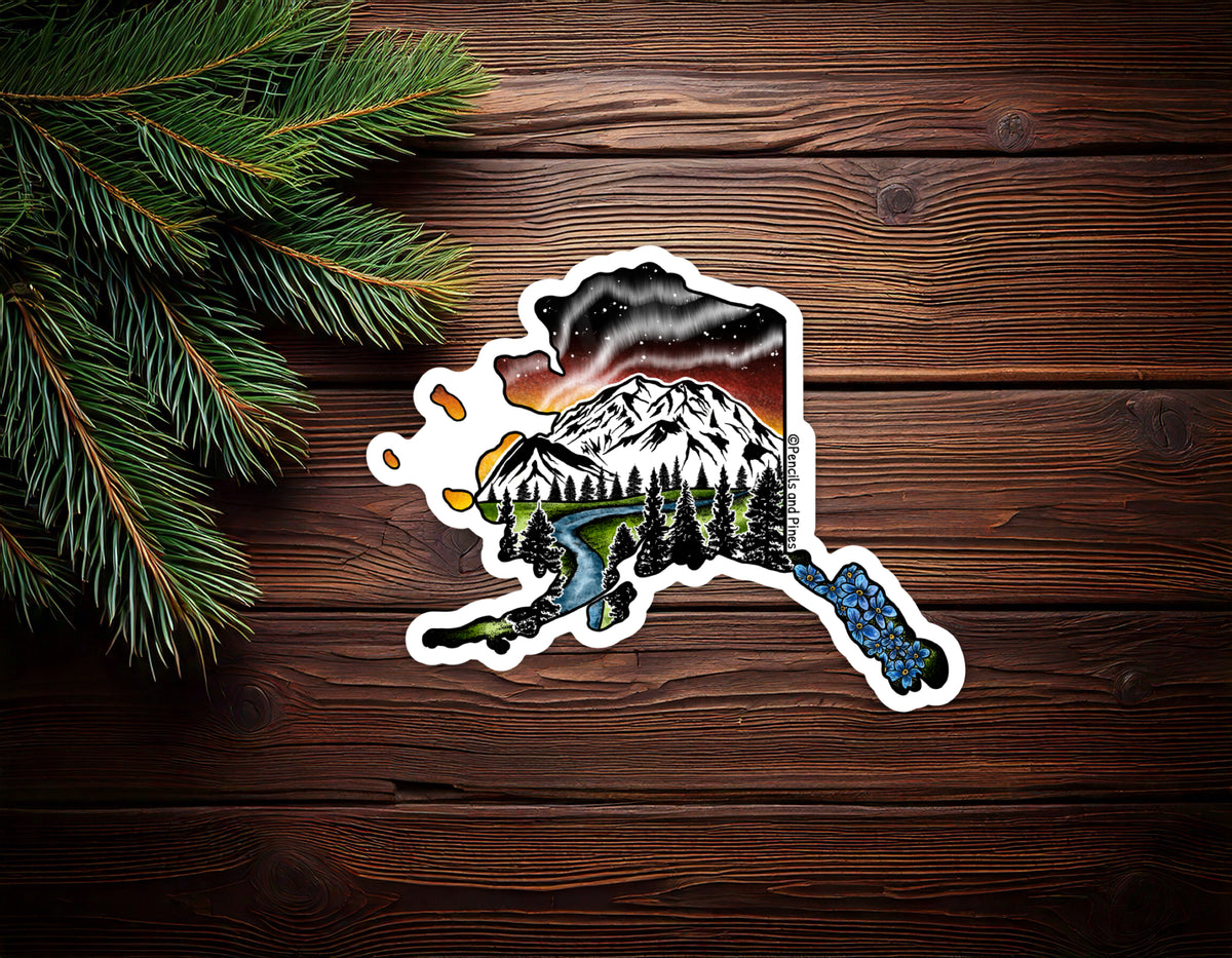 Alaska Cod Sticker Alaska State Sticker – Pencils and Pines