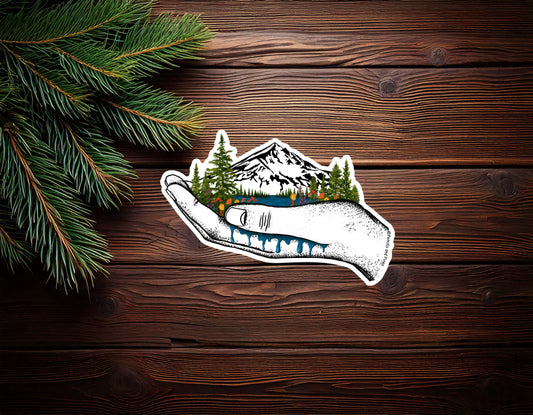 Holding On To Nature Sticker