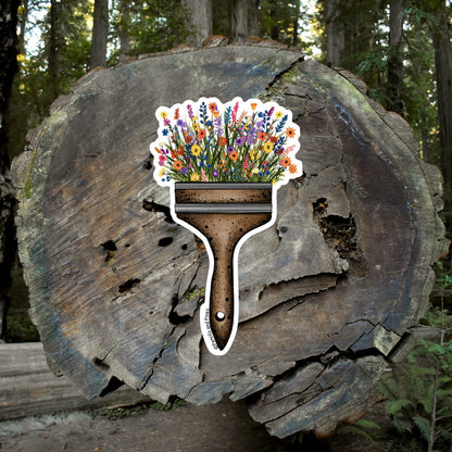 Floral Paint Brush Sticker