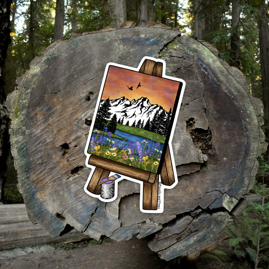 Painting Nature Easel Sticker