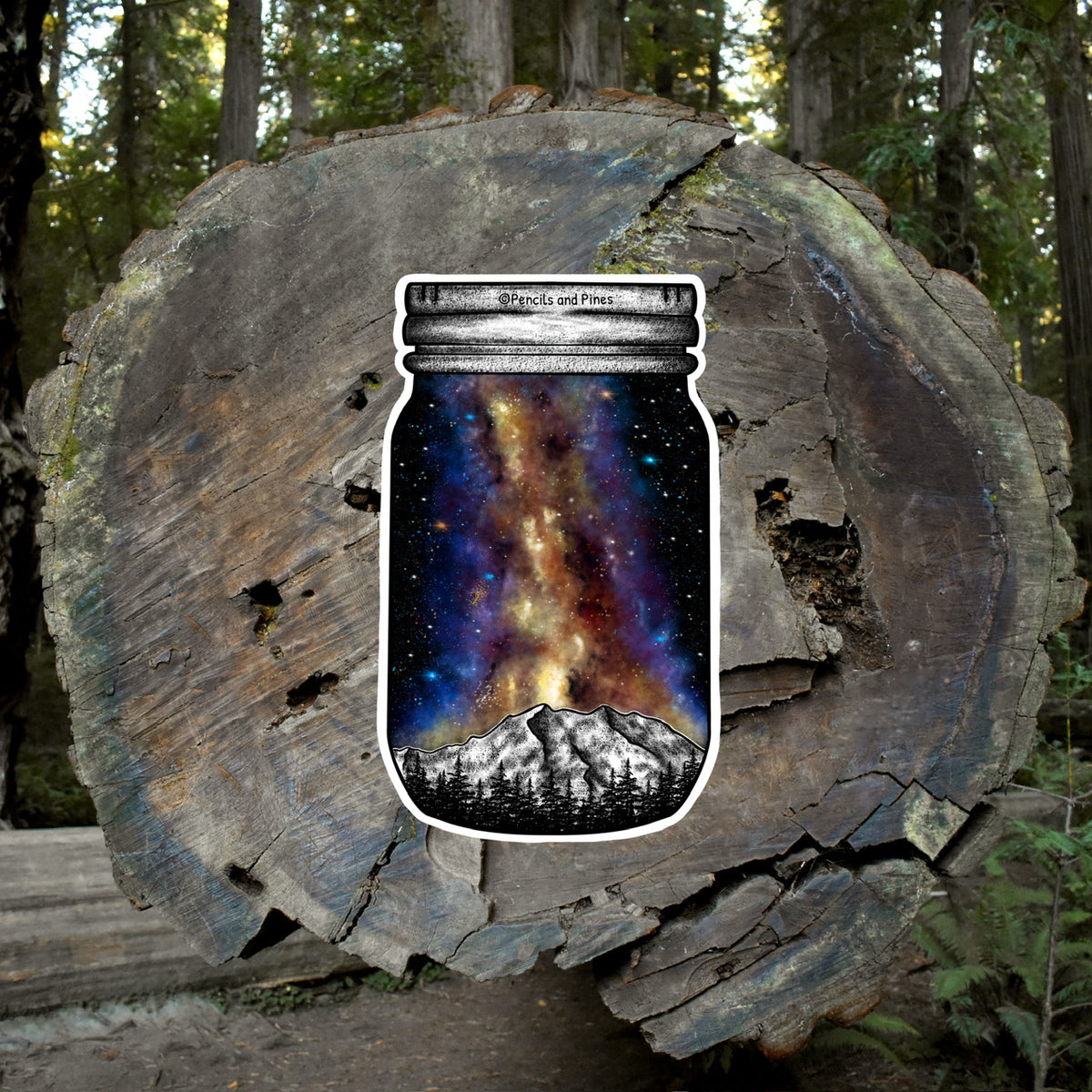 Milky Way Mason Jar Sticker