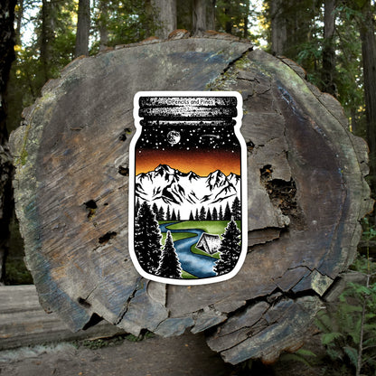 Mason Jar Night With Nature Sticker