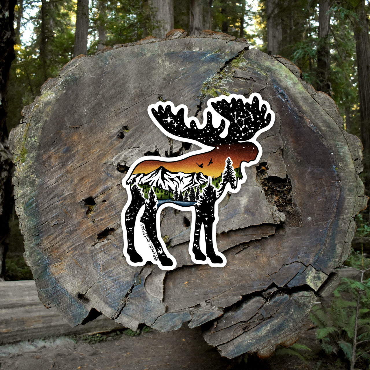 Mountain Moose Sticker